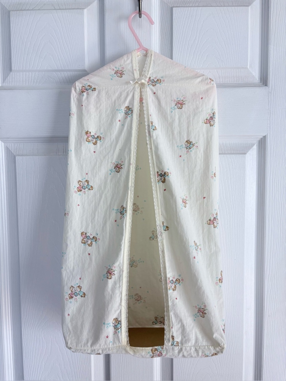 Vintage Baby Diaper Stacker Organizer Holder Nursery Storage Bag Hanging Cotton